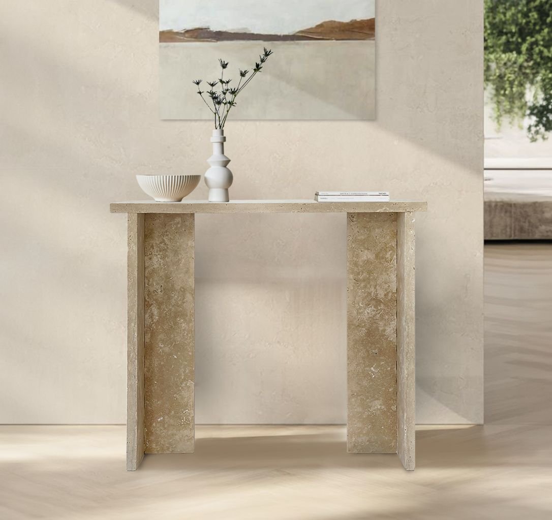 Travertine Console Table Musango Stono Home